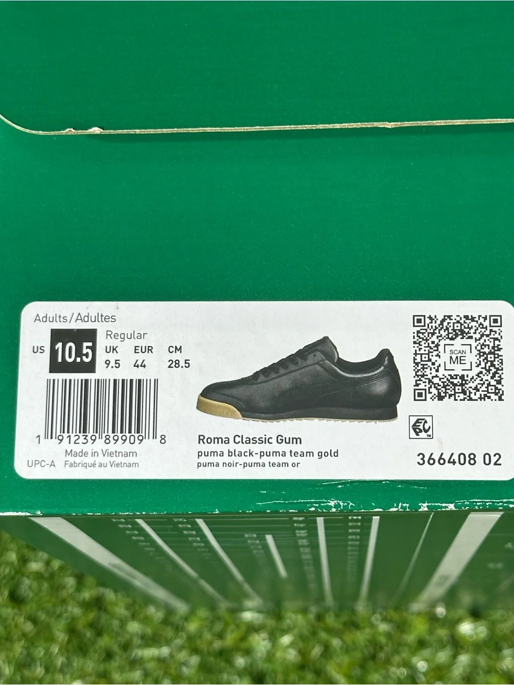PUMA ROMA CLASSIC GUM LEATHER, SIZES 10.5 AND 11.5 MENS, BLACK/ TEAM GOLD , NEW
